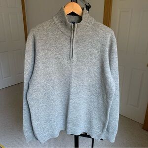 Boden 100% Lambswool Gray Wool 1/4 Zip Pullover Sweater Men’s Large